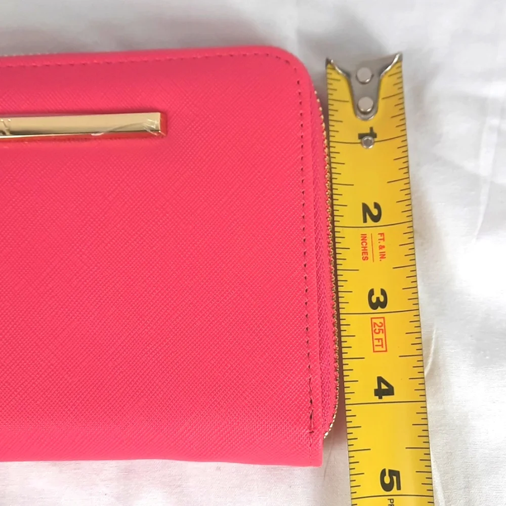 Steve Madden Zip Around Wallet Clutch Pink Flash Gold NEW with Tag - Picture 13 of 13